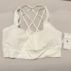 BuffBunny Women's Cream Strappy Sports Bra
